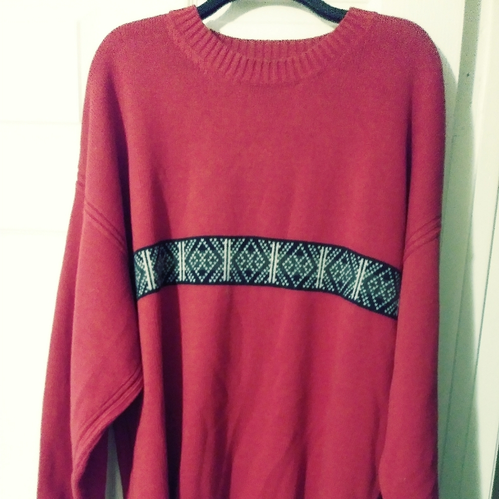 🍎NAUTICA SPORTY BIG MEN GIFTING A BRIGHT RED🍎NICE&NEW SWEATER.